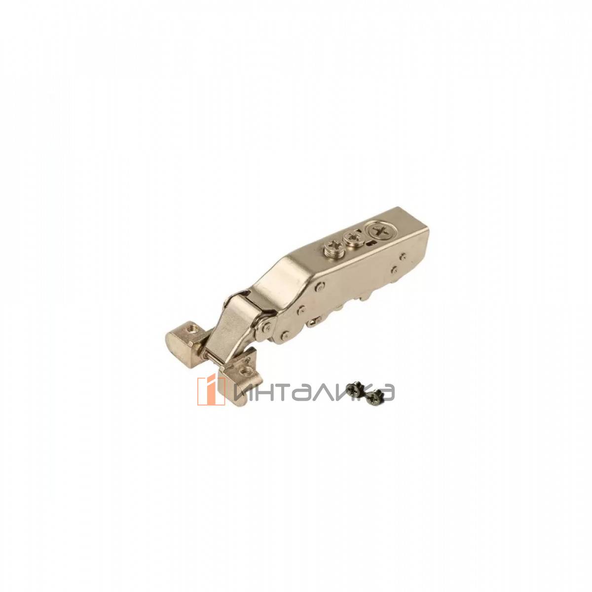 Петля для узких алюминиевых рам Firmax Advanced Plus, Soft-Close, Anyway Click-On, угол открывания 110°, (+2 винта)