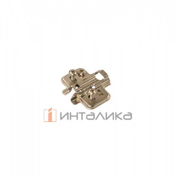 Планка монтажная для петель ДТС Пивот Стар / DTC Pivot Star, Энивей Клип-он / Anyway Clip-On, H=2, крестовая с эксцентриковой регулировной по высоте, под саморез (в комплекте)