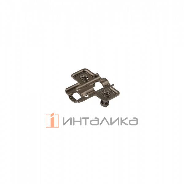 Планка монтажная для петель Фирмакс Смартлайн / Firmax Smartline, Клип-он / Clip-on, H=0, крестовая, под евровинт, черный никель