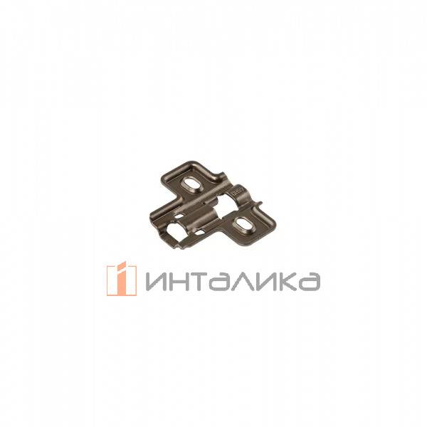 Планка монтажная для петель Фирмакс Смартлайн / Firmax Smartline, Клип-он / Clip-on, H=0, крестовая, под саморез, черный никель