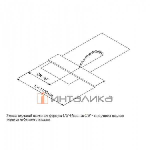 Передняя панель Фирмакс / Firmax для внутреннего ящика Ньюлайн / Newline, L1100, алюминий, серый
