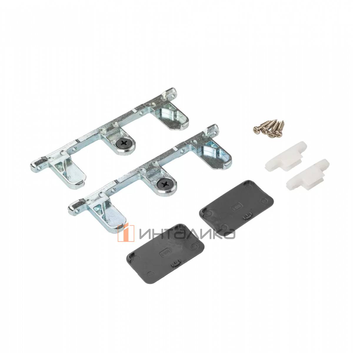 Комплект креплений FIRMAX для фасадного ящика Slimline, H249 (крепления фасада, заглушки, винты), антрацит