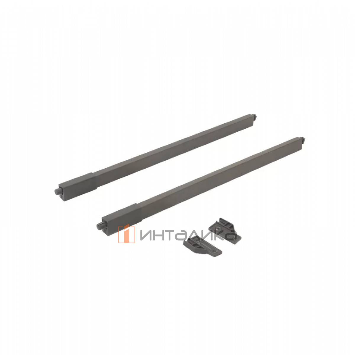 Комплект квадратных верхних рейлингов с креплениями FIRMAX Slimline, NL400, алюминий, антрацит