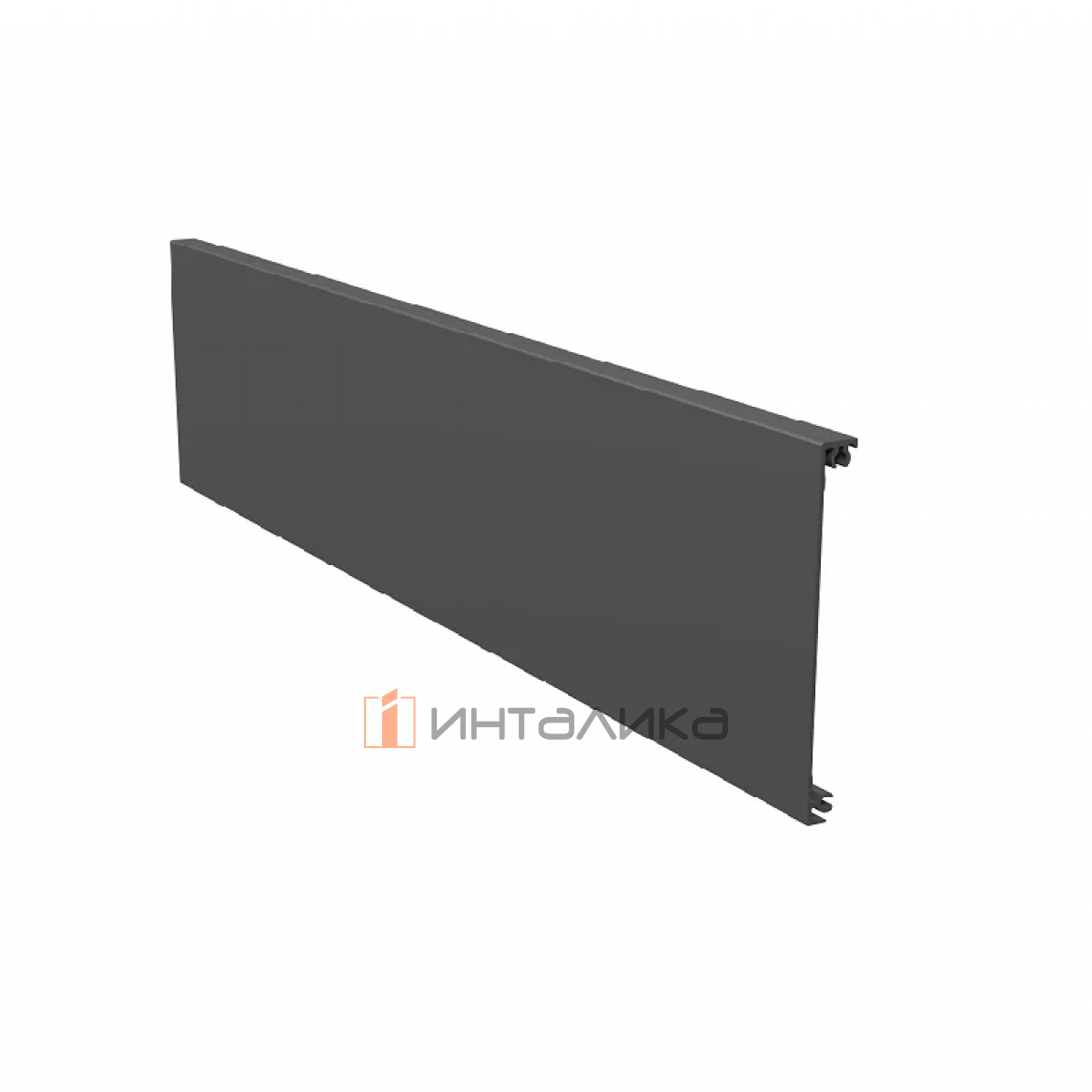 Передняя панель ALPHALUX для внутреннего ящика Crystal с металлическими боковинами, H95.5/180.5, L1200, алюминий, антрацит