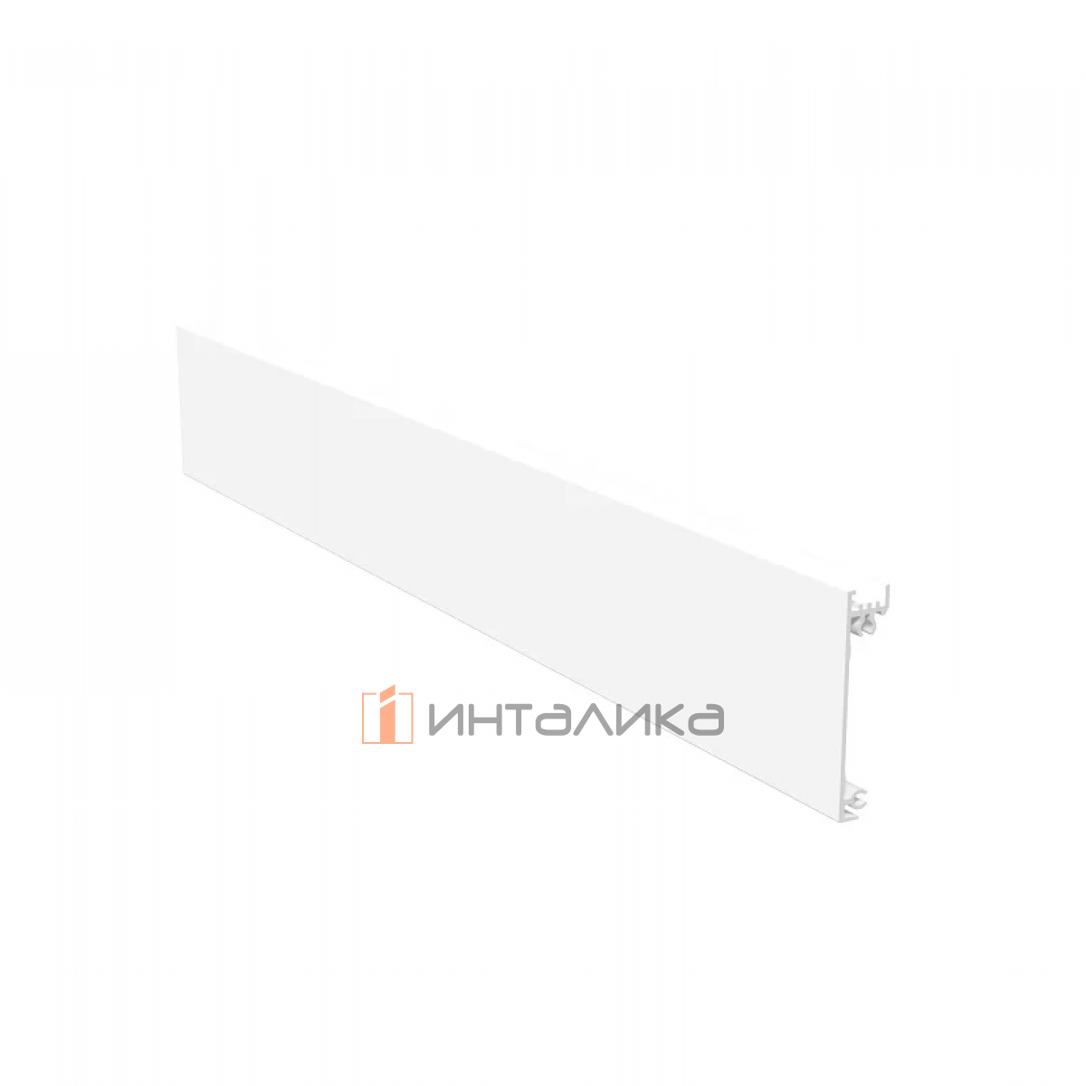 Передняя панель ALPHALUX для внутреннего ящика Crystal со стеклянными боковинами, H94/132/180, L1200, алюминий, белый