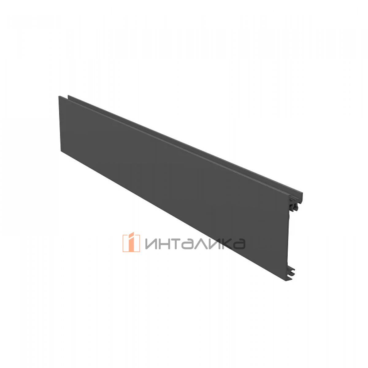 Передняя панель ALPHALUX для внутреннего ящика Crystal с металлическими боковинами, H133.5, L1200, алюминий, антрацит