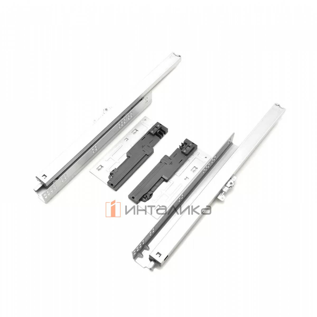 Комплект скрытых направляющих ALPHALUX Crystal, полное выдвижение, Push-to-Open под штангу-синхронизатор, NL400, G35