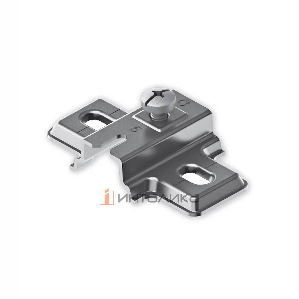 Крестовая монтажная планка SAMET Star 90°, для петли с коротким плечом, L37, D5, под саморез, никель