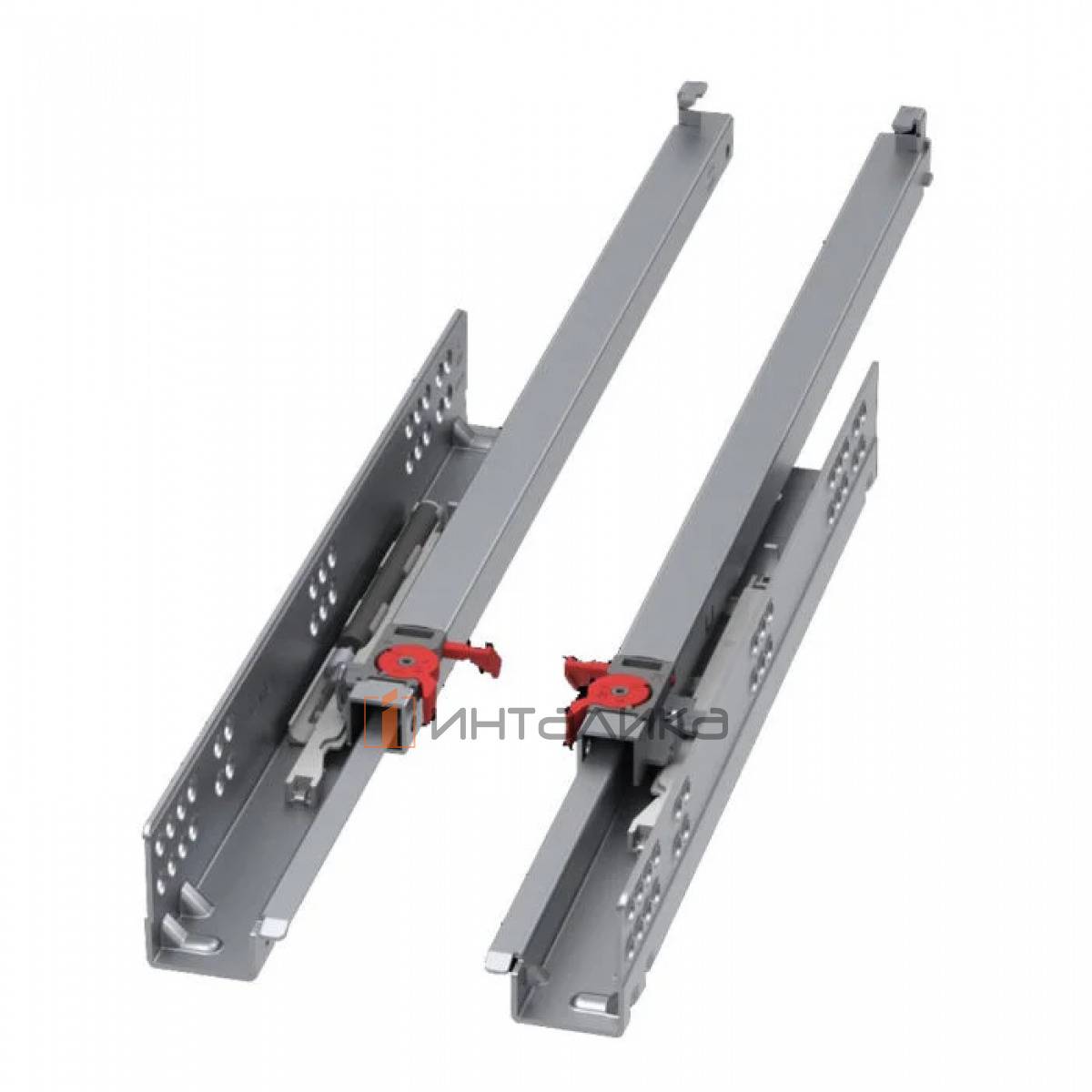 Комплект направляющих САМЕТ Слайдэа / SAMET Slidea, частичное выдвижение, плавное закрывание, NL285, G25 + крепления Пин Фикс / Pin Fix