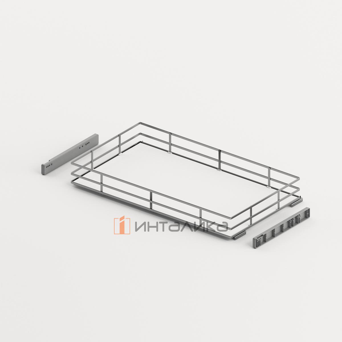 Выдвижная корзина HETTICH Наро / Naro 400, 1-уровневая, дно ХДФ, KB 900, H120, G15, хром / белый