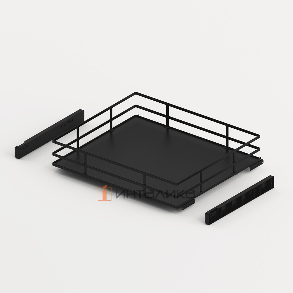 Выдвижная корзина HETTICH Наро / Naro 400, 1-уровневая, дно ХДФ, KB 600, H120, G15, антрацит