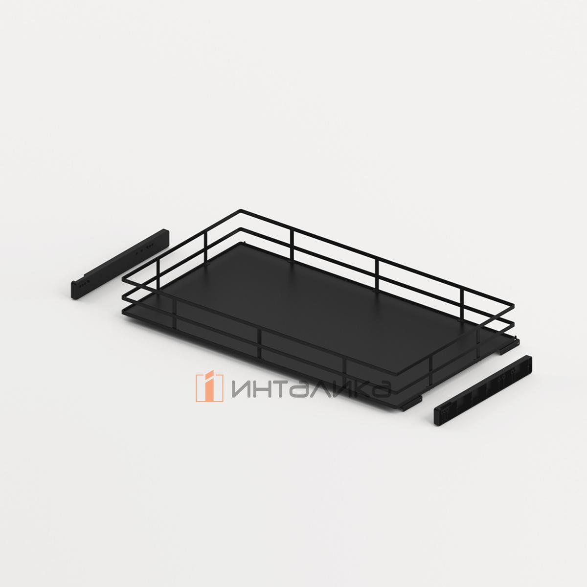 Выдвижная корзина HETTICH Наро / Naro 400, 1-уровневая, дно ХДФ, KB 900, H120, G15, антрацит