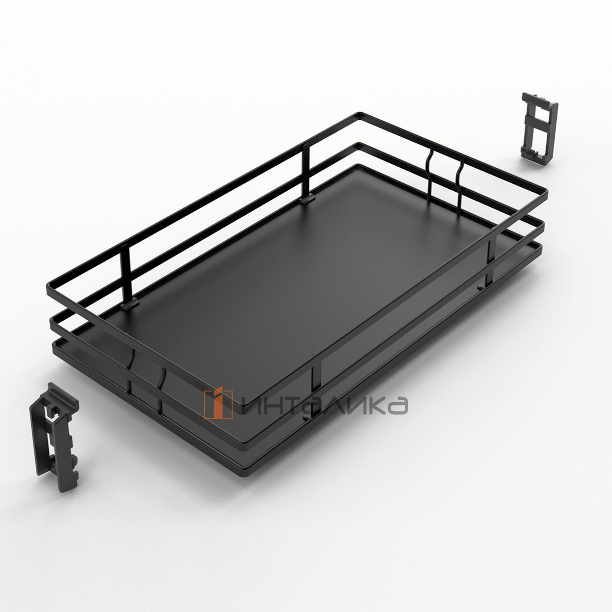 Навесная полка HETTICH Олона / Olona 400, дно ХДФ, ширина шкафа 400, антрацит