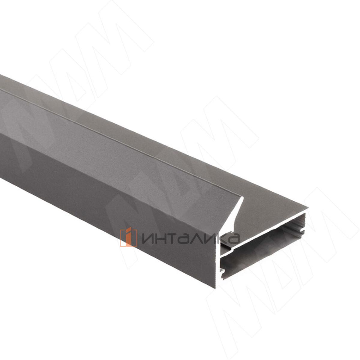 PRIME Профиль рамочный широкий, с наклонной ручкой, графит (краска), L-3000