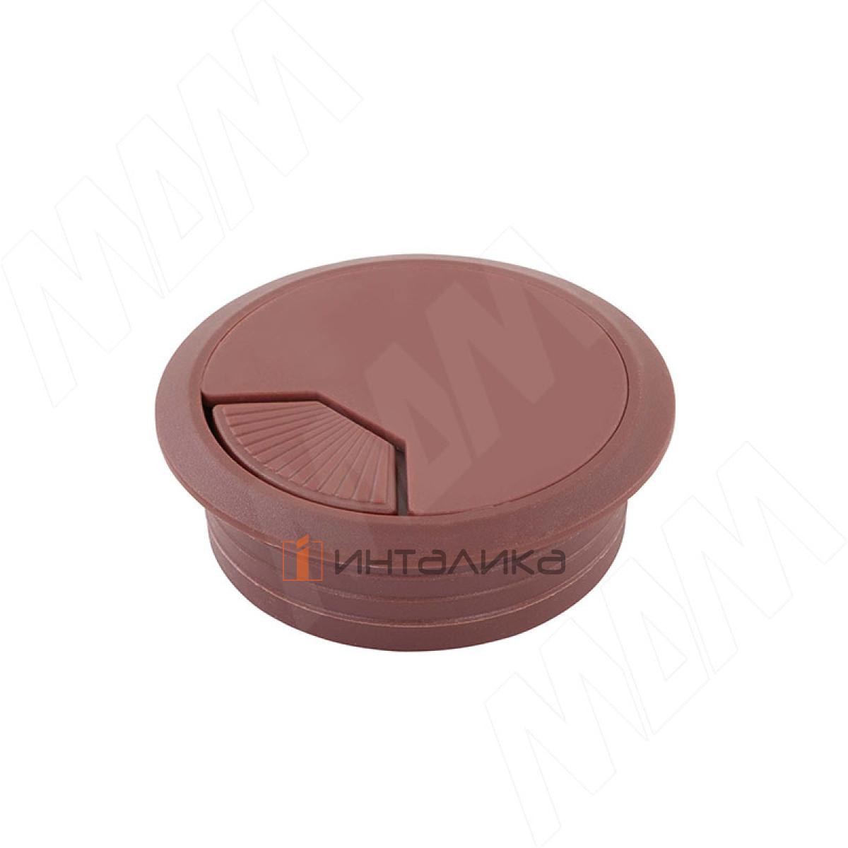 Заглушка кабель-канала, пластиковая, круглая, d=60 мм, светло-коричневая