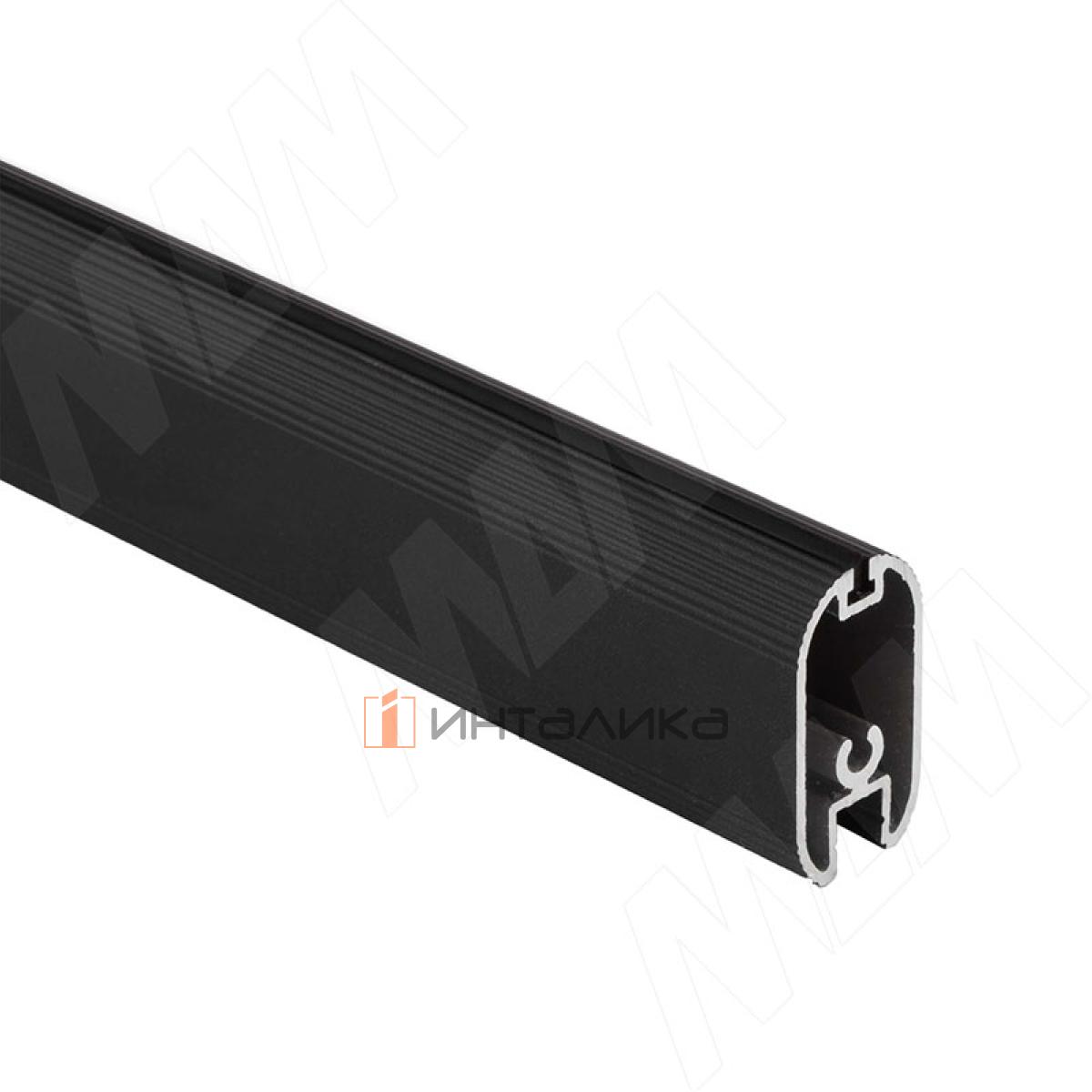 Штанга овальная 15x30 под ленту 5 мм, с пазом под демпфер, черный (анод), L-1000