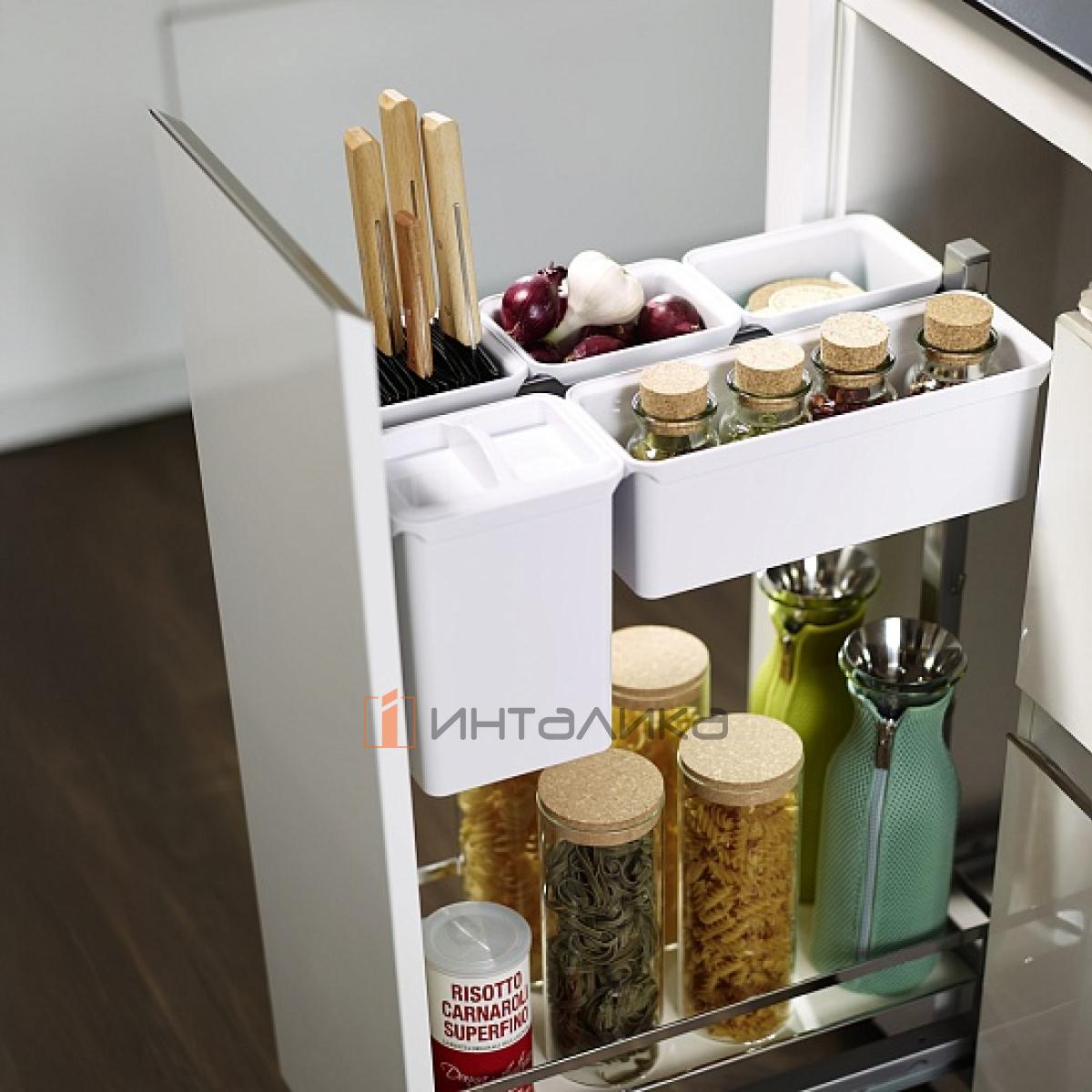 Комплект КЕССЕБЁМЕР / KESSEBOHMER Диспенса Джуниор Юбокс 300, 1 полка Арена Классик, с доводчиком, антискользящее покрытие, набор Юбокс №5, H695-783, G28, титан