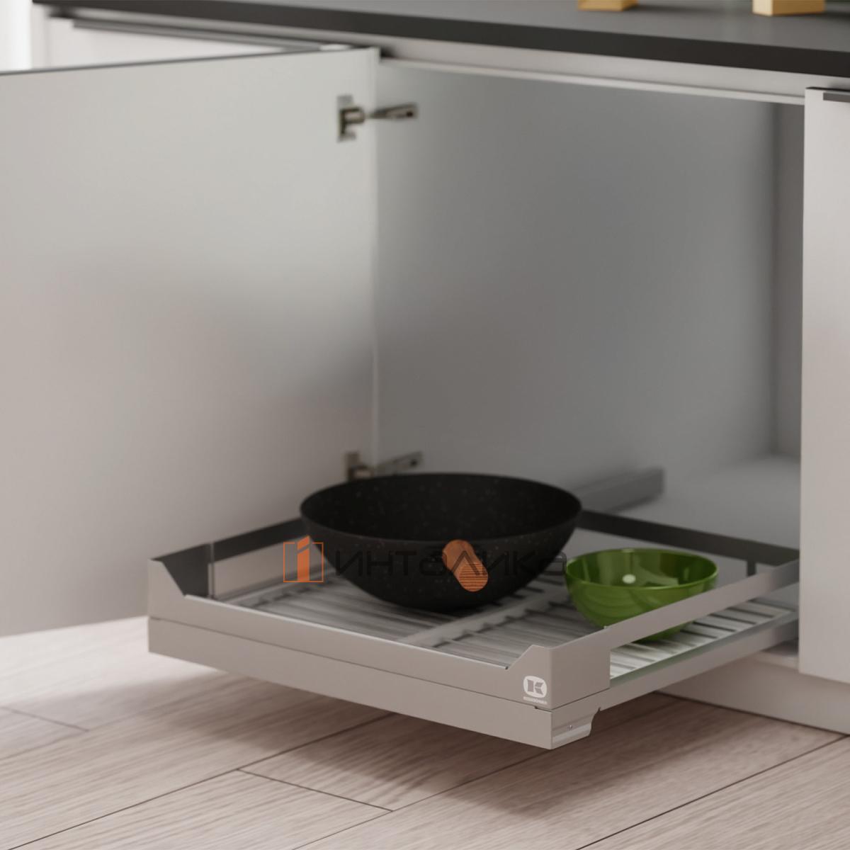 Сушка выдвижная КЕССЕБЁМЕР / KESSEBOHMER И44 Дайнинг Агент 600, титан / белый