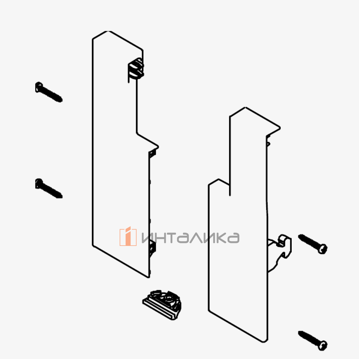 Комплект держателей передней панели SAMET Flowbox, H192, мокка