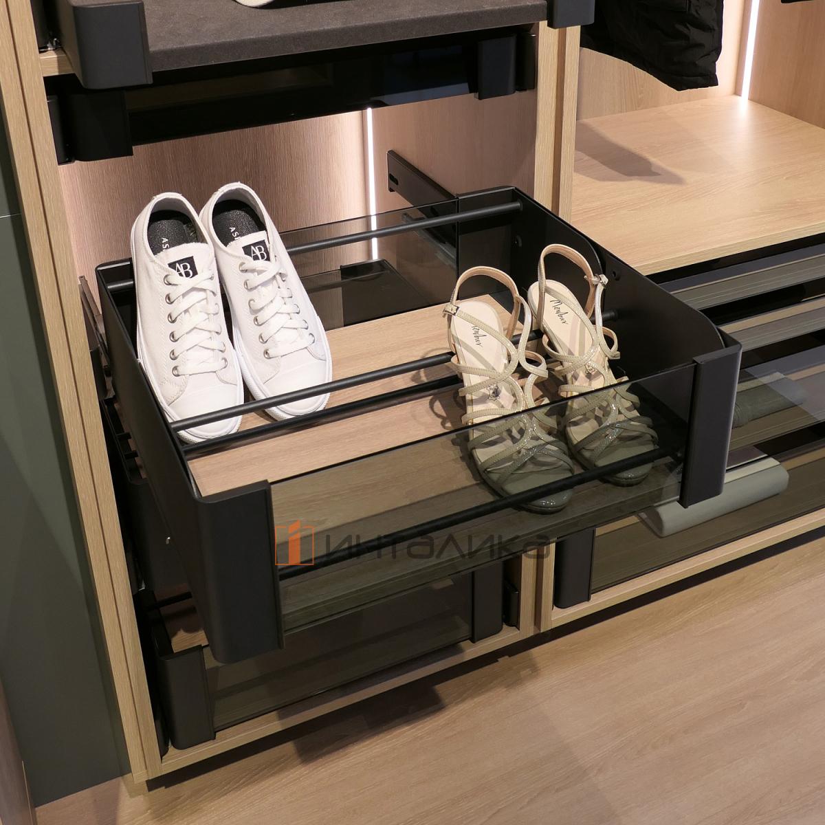 Подставка для обуви КЕССЕБЁМЕР / KESSEBOHMER Конеро, W 762, 715х211х142, черный