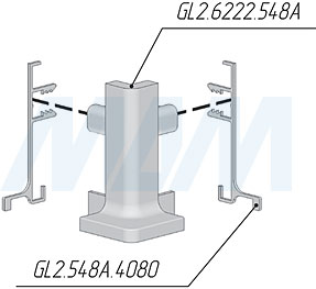 Установка внешнего угла GOLINE для профиля 548A (артикул GL2.6222.548A)