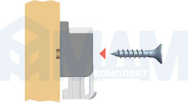 Фиксация на боковине полкодержателя KUBIC для стеклянных полок толщиной 4-9 мм (артикул 1 60200), вариант 3