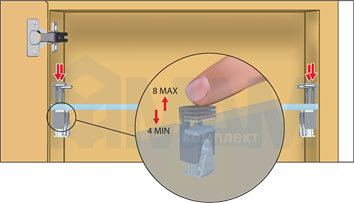 Установка полкодержателя KUBIC для стеклянных полок толщиной 4-9 мм (артикул 1 60200), схема 2