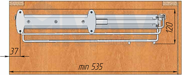 Установка вешала AT для брюк (артикул APP46AL и APP72AL), схема 1