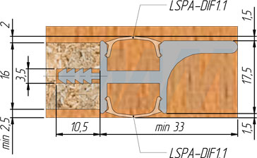 Установка профиль-ручки GOLIGHT для верхней базы под две светодиодные ленты (артикул GL3.153A PR)