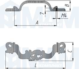 Размеры ручки-скобы (артикул WMN.631)