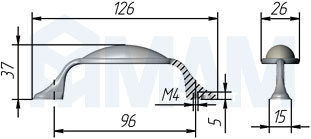 Размеры ручки-скобы (артикул WMN.77)